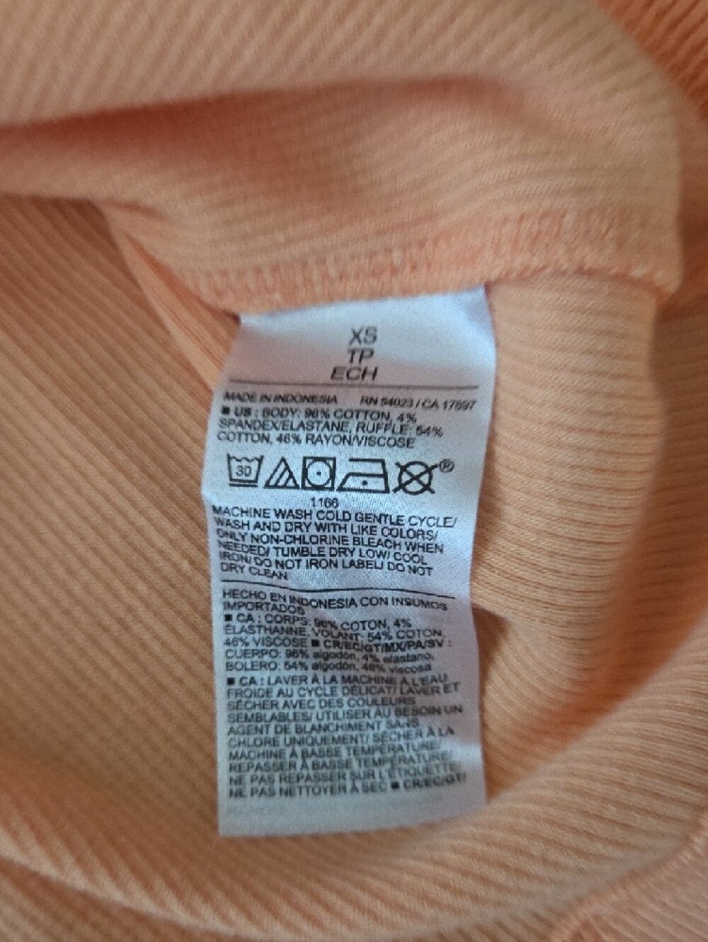 Old Navy Peachy Ruffled Strap Ribbed Tank - Picture 3 of 5